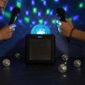 Enceinte karaoke boule disco LED avec 2 micros