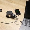 Adaptateur secteur port USB et type C 65 Watt + câble USB-C intégré.