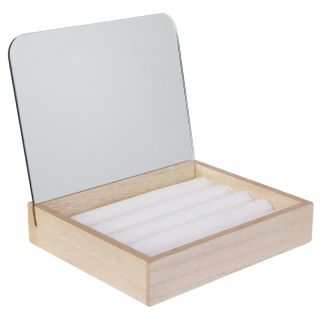 Porte-Bagues Miroir aspect Bois
