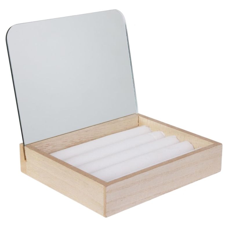 Porte-Bagues Miroir aspect Bois