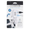 HUB multiports 3 USB blanc