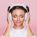 Casque audio sans fil déco oreilles de chat "Kawaii" à LED
