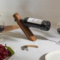 Support à bouteille et tire-bouchon acacia