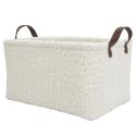 Ensemble de 3 Paniers Rangement Blanc Bouclette