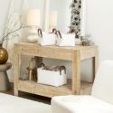 Trio de panier de rangement blanc velours H20 cm