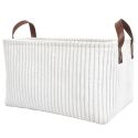 Trio de panier de rangement blanc velours H20 cm