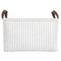Trio de panier de rangement blanc velours H20 cm