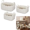 Lot de 3 Paniers Gigognes Tricot Blanc