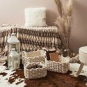 Lot de 3 Paniers Gigognes Tricot Blanc