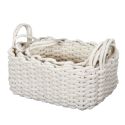 Lot de 3 Paniers Gigognes Tricot Blanc