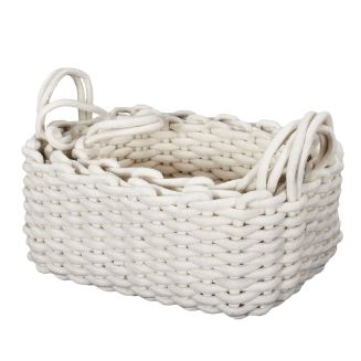 Lot de 3 Paniers Gigognes Tricot Blanc
