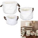 Lot de 3 Paniers Gigogne Effet Fourrure avec Poignées Lot de 3 Paniers Gigogne Effet Fourrure avec Poignées
