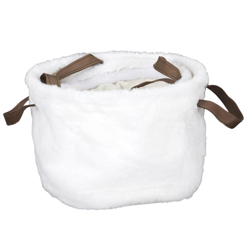 Lot de 3 Paniers Gigogne Effet Fourrure avec Poignées Lot de 3 Paniers Gigogne Effet Fourrure avec Poignées