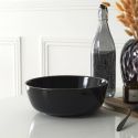 Saladier en Grès Noir Liseré Doré Ø25cm