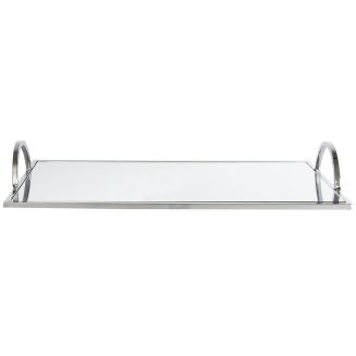 Plateau Miroir Argenté 35x20cm