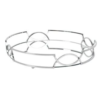 Plateau Rond Miroir Argenté Ø30cm