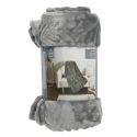 Plaid Gris Foncé Flanelle Embossé 120x150cm