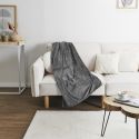 Plaid Gris Foncé Flanelle Embossé 120x150cm