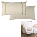 Coussin Beige et Blanc Tressé 30x50cm
