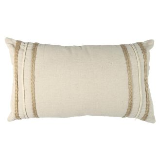 Coussin Beige et Blanc Tressé 30x50cm