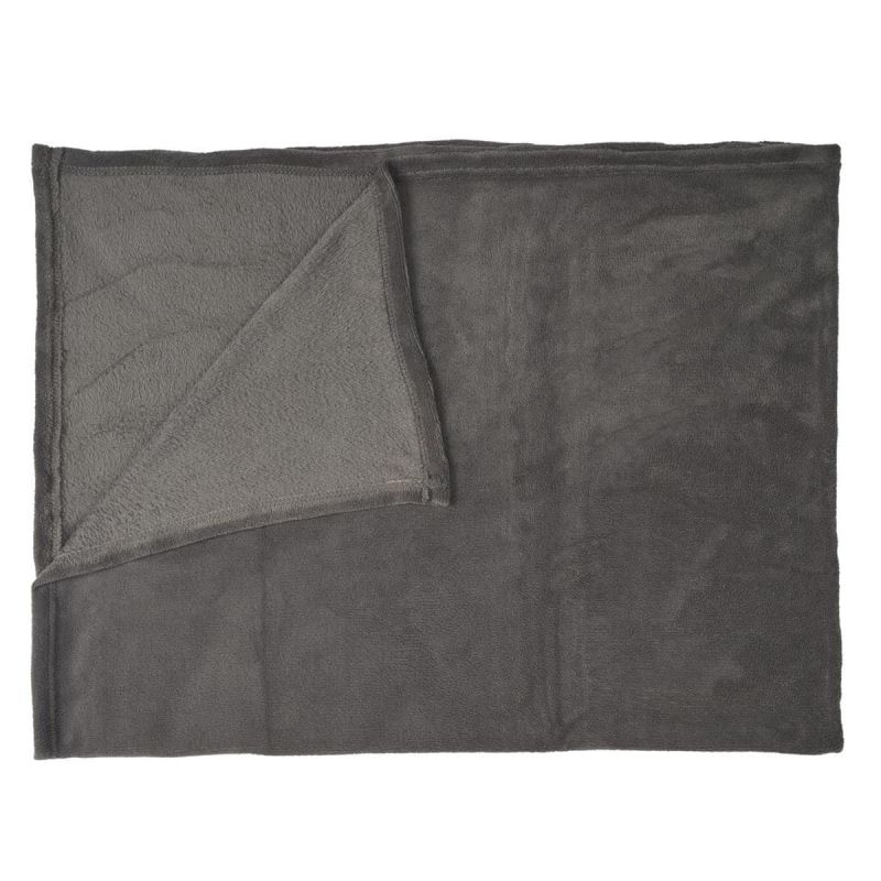 Plaid Microfibre Gris Foncé 120x150cm Plaid Microfibre Gris Foncé 120x150cm