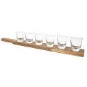 Lot de 6 shooters avec planche en acacia