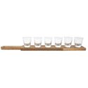 Lot de 6 shooters avec planche en acacia