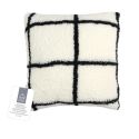 Coussin Sherpa Blanc et Noir à Carreaux 40x40cm