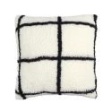 Coussin Sherpa Blanc et Noir à Carreaux 40x40cm