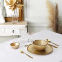 Lot de 6 Assiettes en Verre Doré Ø27cm