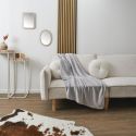Plaid Microfibre Gris Clair 120x150cm, Doux Effet Sherpa, Lavable en Machine