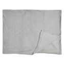 Plaid Microfibre Gris Clair 120x150cm, Doux Effet Sherpa, Lavable en Machine