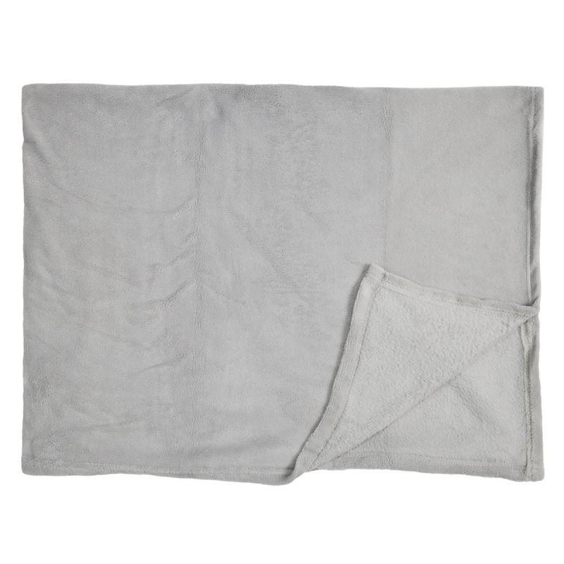 Plaid Microfibre Gris Clair 120x150cm, Doux Effet Sherpa, Lavable en Machine Plaid Microfibre Gris Clair 120x150cm, Doux Effet Sherpa, Lavable en Machine