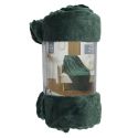 Plaid Flanelle Vert Sapin 120x150cm, Effet Embossé Ultra Doux, Lavable en Machine