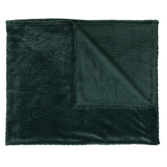Plaid Flanelle Vert Sapin 120x150cm, Effet Embossé Ultra Doux, Lavable en Machine