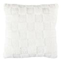 Coussin Flanelle Damier 40x40cm, Blanc et Beige, Doux et Confortable, Facile à Laver