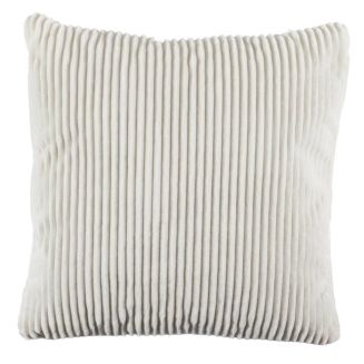 Coussin Flanelle Côtelé Blanc 40x40cm, Doux et Confortable, Lavable en Machine