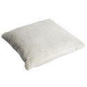 Coussin Flanelle Côtelé Blanc 40x40cm, Doux et Confortable, Lavable en Machine