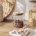 Bocal en Verre avec Couvercle Acacia H10cm / 55 cl