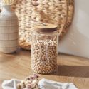Bocal en Verre Transparent avec Couvercle Acacia H17cm / 105cl