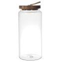 Bocal en Verre Transparent avec Couvercle Acacia H22cm / 145cl