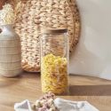 Bocal en Verre Transparent avec Couvercle Acacia H22cm / 145cl