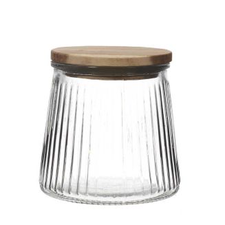 Bocal en Verre 65cl avec Bouchon Acacia