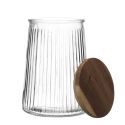 Bocal en Verre 95cl avec Bouchon Acacia