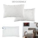 Coussin Rectangulaire Flanelle Côtelée 30x50cm, Doux et Lavable en Machine