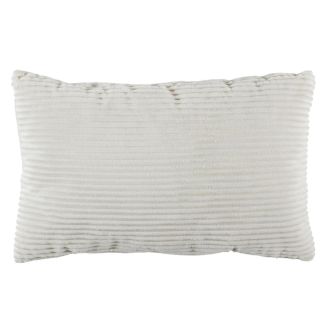 Coussin Rectangulaire Flanelle Côtelée 30x50cm, Doux et Lavable en Machine