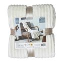 Plaid 120x150cm côtelée Flanelle, Confort Cosy et Style Intemporel