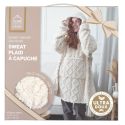 Sweat Plaid Jacquard Crème avec Doublure Sherpa, Confort et Style Cocooning