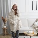 Sweat Plaid Jacquard Crème avec Doublure Sherpa, Confort et Style Cocooning