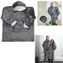 Sweat Gris à Capuche Intérieur Sherpa, Idéal pour Moments Cocooning